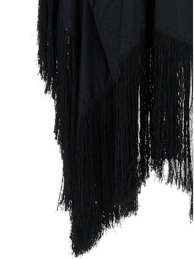 Black Kaftan With V Neck And Scarf Detail In Viscose Blend Woman - TALLER MARMO - BALAAN 3