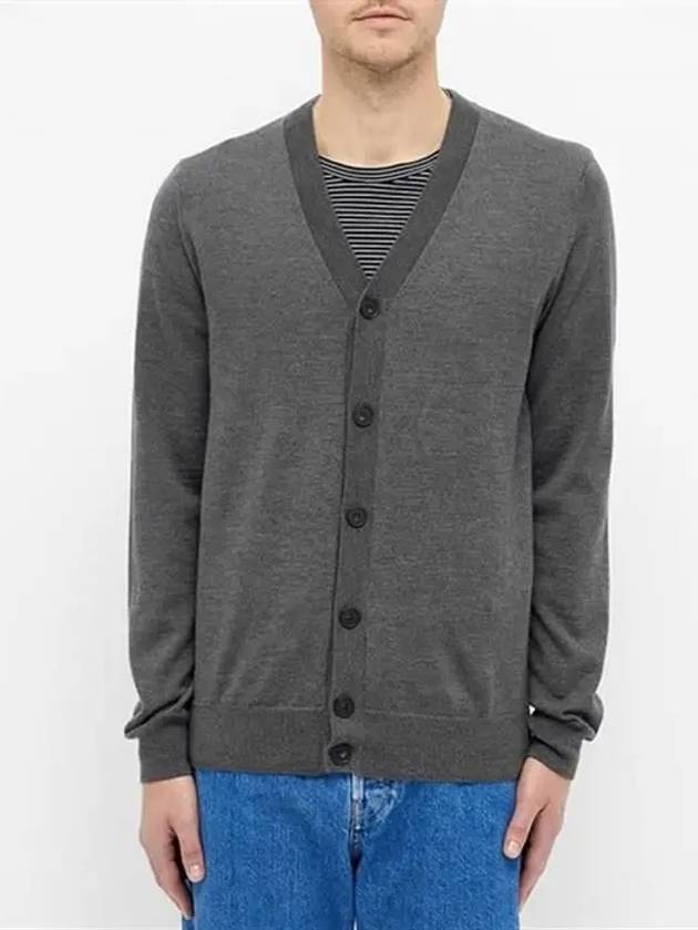 Samuel V-Neck Wool Cardigan Dark Grey - A.P.C. - BALAAN 2