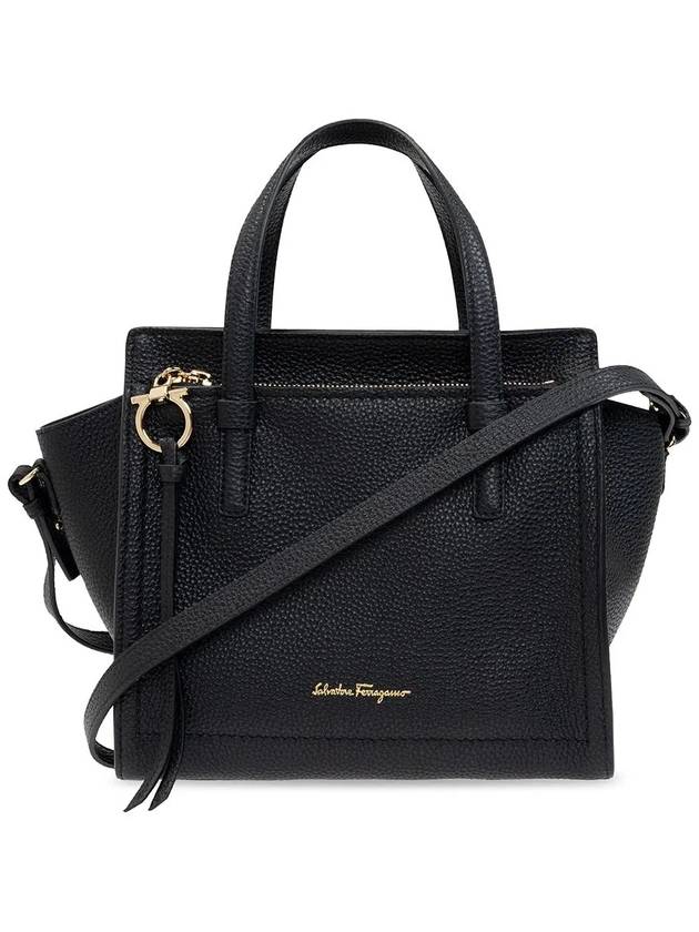 Amy Double Small Tote Bag Black - SALVATORE FERRAGAMO - BALAAN 3