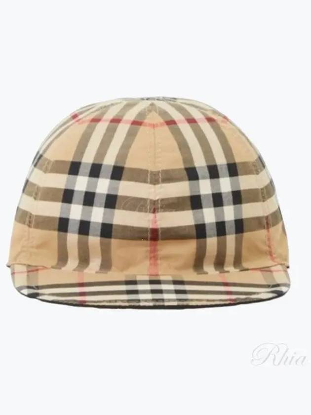 Kids Vintage Check Reversible Cap Brown Black - BURBERRY - BALAAN 2