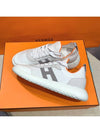 Women s Crew Sneakers H Knit Goatskin White Gray - HERMES - BALAAN 2