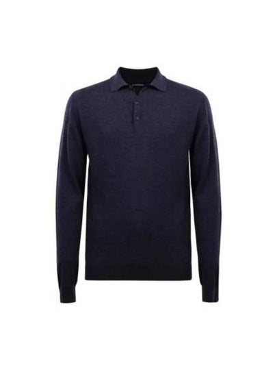 Noel Light Merino Long Sleeve Polo Shirt Navy - J.LINDEBERG - BALAAN 2