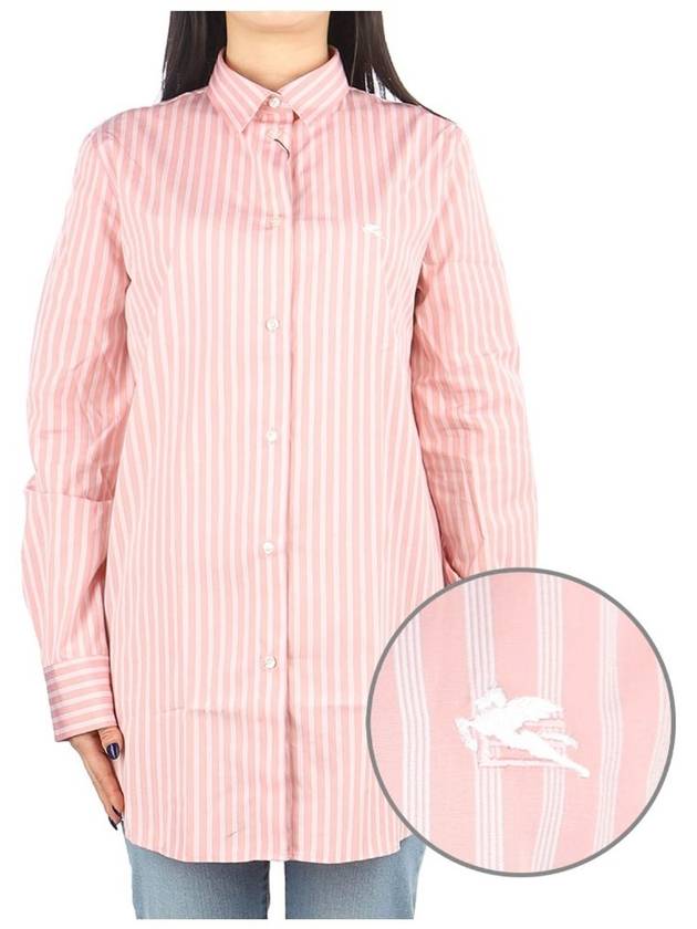 Striped Cotton Oversized Shirt Pink - ETRO - BALAAN 2