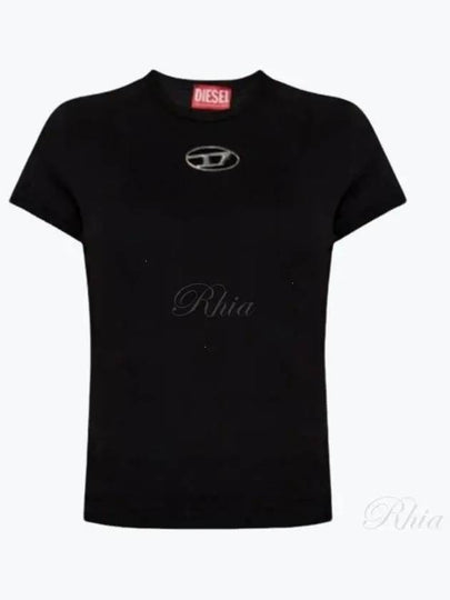 Slim Fit Cutout Oval D Short Sleeve T-Shirt Black - DIESEL - BALAAN 2