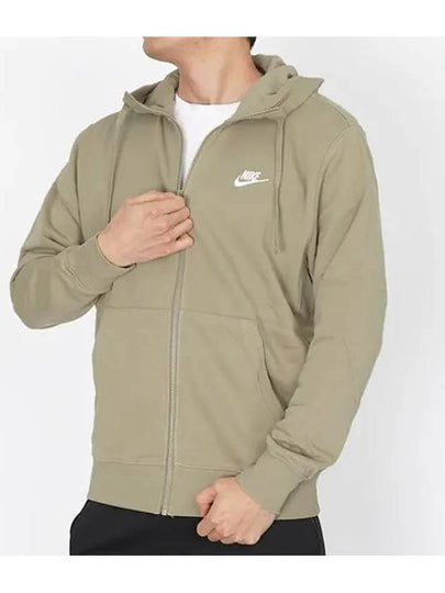 Sportswear Club Zip Up Hoodie Khaki - NIKE - BALAAN 2