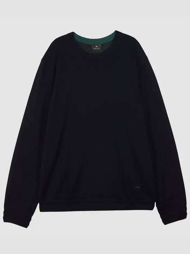 Small Logo Merino Wool Knit Top Navy - PAUL SMITH - BALAAN 3