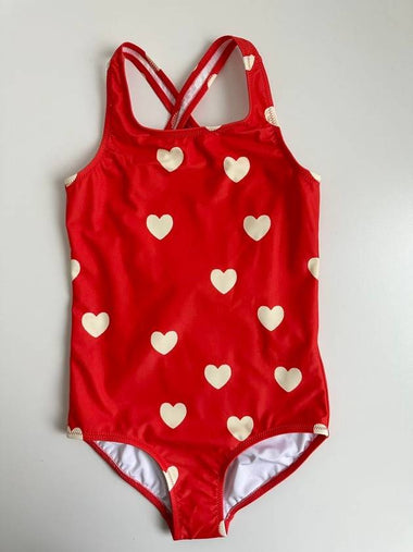 HEARTS Swimsuit Red 2468010342 Girls 128 134 7 9Y - MINI RODINI - BALAAN 1