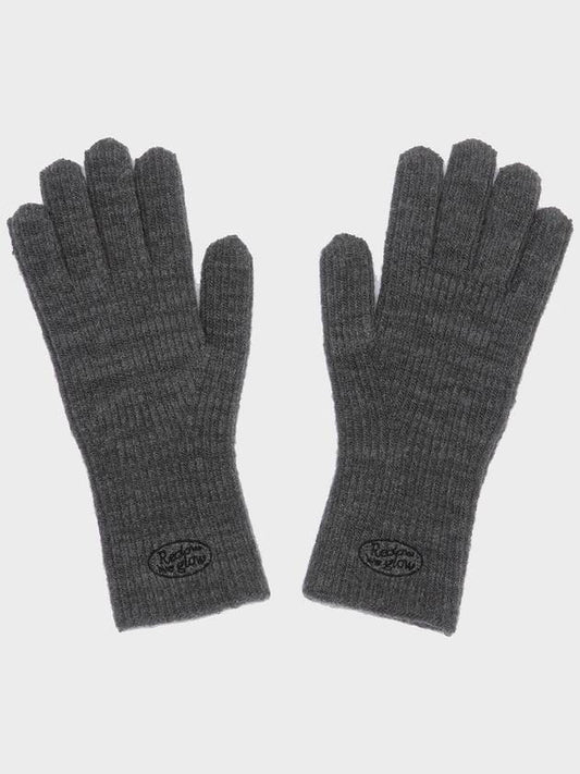 Knit Logo Gloves Charcoal - RECLOW - BALAAN 1