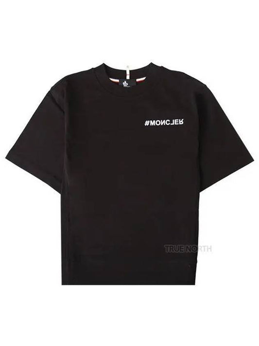 Men s 8C00002 83927 999 Grenoble Logo Short Sleeve T Shirt Black 1061094 - MONCLER - BALAAN 1