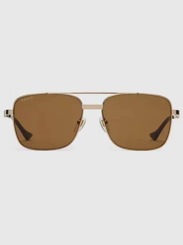 Square Frame Sunglasses Gold Tone Metal Boutique 755269I33308023 - GUCCI - BALAAN 2