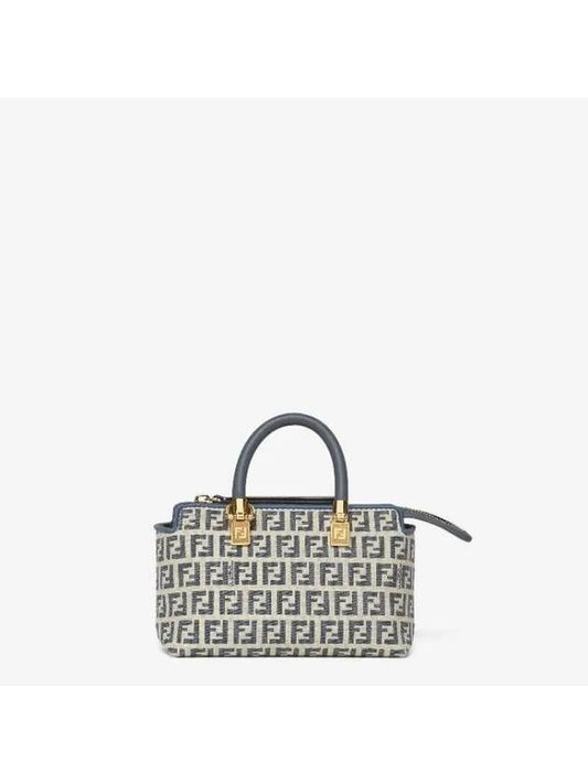 FF Small Fabric Tote Bag Blue - FENDI - BALAAN 1