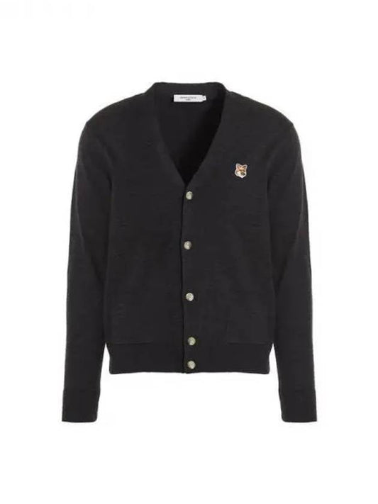 Fox Head Patch Classic Cardigan Anthracite - MAISON KITSUNE - BALAAN 2