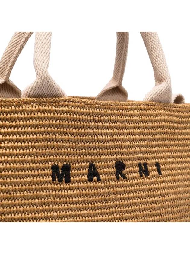 Small Raffia East West Tote Bag Brown - MARNI - BALAAN 4