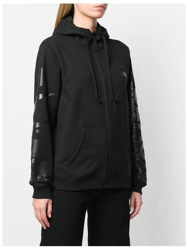 Logo Printing Zip Up Hoodie Black - COMME DES GARCONS - BALAAN 4