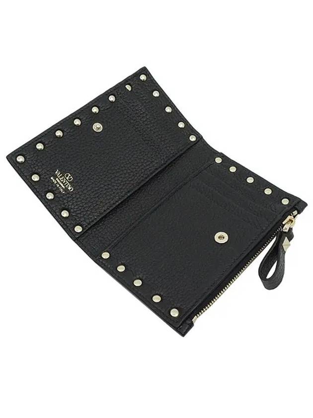 Rockstud Card Wallet Black - VALENTINO - BALAAN 3