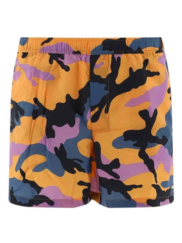 Men's Camouflage Print Swim Shorts Yellow - VALENTINO - BALAAN 1