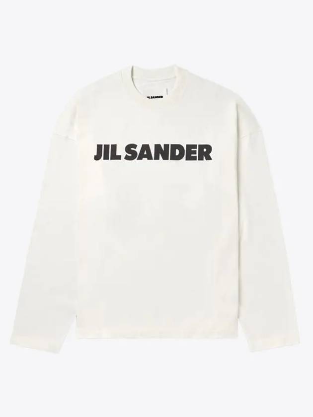 Logo Print Cotton Long Sleeve T-Shirt White - JIL SANDER - BALAAN 2