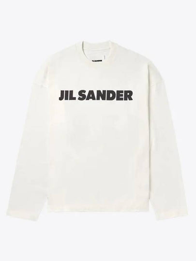 Logo Print Cotton Long Sleeve T-Shirt White - JIL SANDER - BALAAN 2