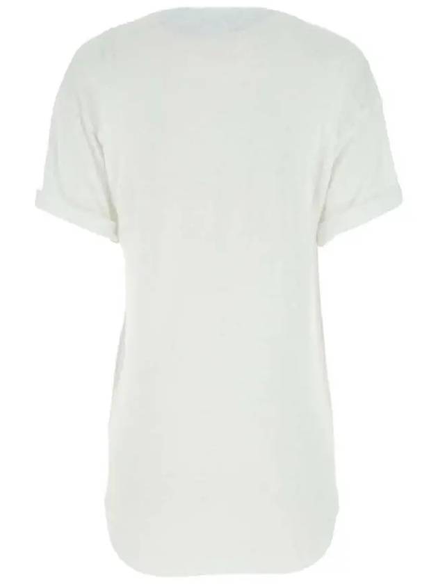 Koldi Linen Short Sleeve T-Shirt White - ISABEL MARANT ETOILE - BALAAN 4