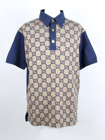 Jumbo GG jacquard silk blend polo shirt XL - GUCCI - BALAAN 1