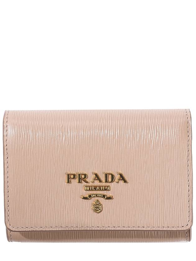 Saffiano Vitello Move Flap Card Wallet Powder Pink - PRADA - BALAAN 2