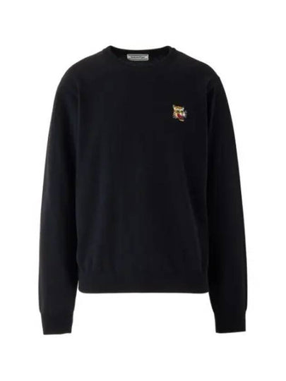 Tiger Embroidered Crew Neck Knit Top Black - ONITSUKA TIGER - BALAAN 2