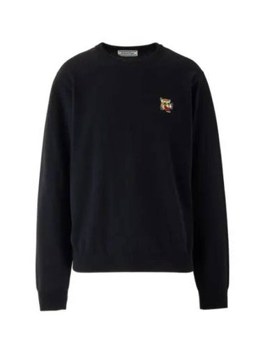 Tiger Embroidered Crew Neck Knit Top Black - ONITSUKA TIGER - BALAAN 1