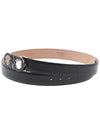 Men's Adjustable Gancini Leather Belt Black - SALVATORE FERRAGAMO - BALAAN 3