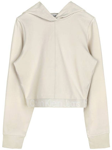 Eggshell Logo Banding Hoodie Beige - CALVIN KLEIN - BALAAN 1