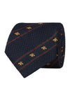 Silk Tie with Bee Web Midnight Blue Red - GUCCI - BALAAN 6