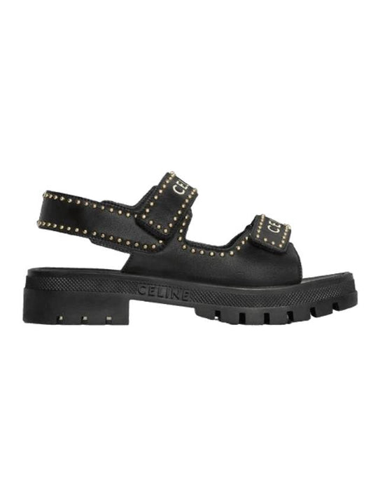 Leo Studded Chunky Sandals Calfskin Black - CELINE - BALAAN 1