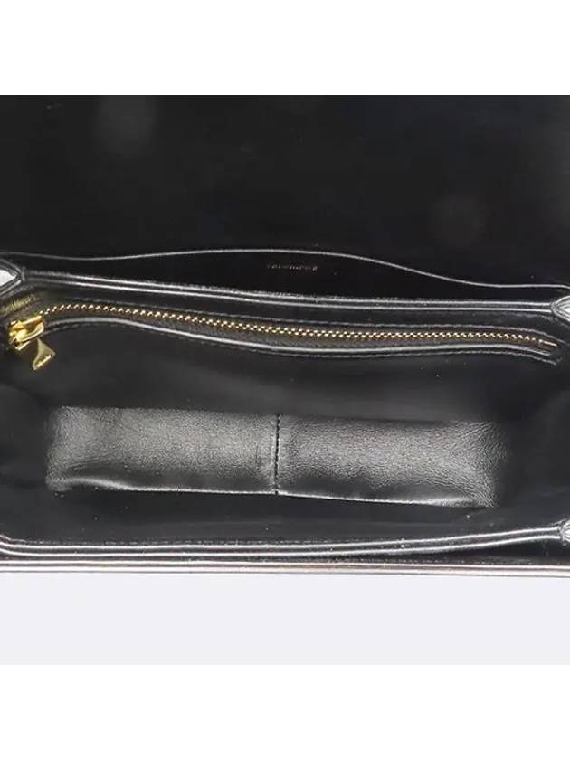 188423BF4 Black Shiny Calfskin Gold Tin Triope Triomphe Shoulder Bag - CELINE - BALAAN 5