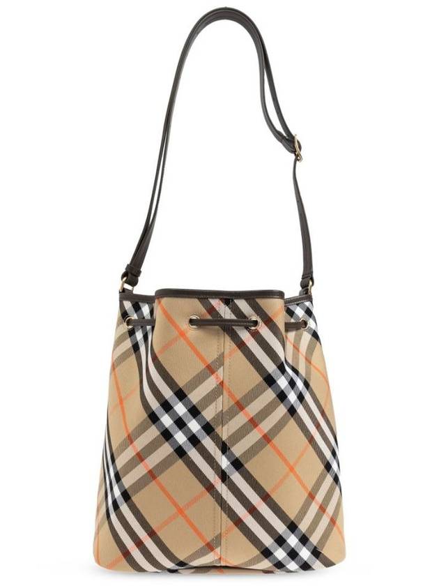 Check Cotton Bucket Bag Beige - BURBERRY - BALAAN 5