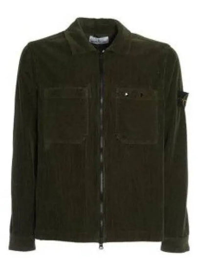 Wappen Patch Corduroy Cotton Jacket Green - STONE ISLAND - BALAAN 2