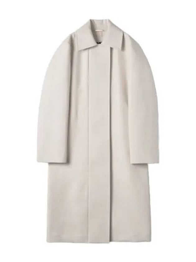 Women's Sports Fleece Wool Trench Coat Chalk - JIL SANDER - BALAAN 2