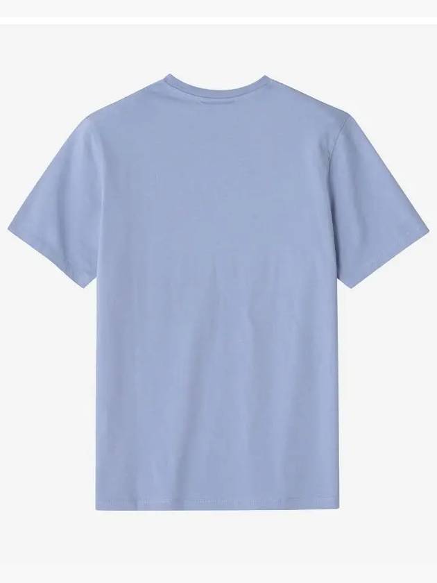 Chillax Fox Patch Regular Short Sleeve T-Shirt Blue - MAISON KITSUNE - BALAAN 4