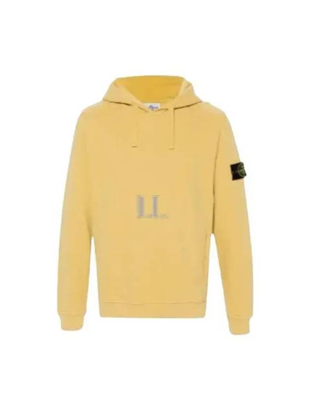 Wappen Patch Brushed Cotton Fleece Hoodie Yellow - STONE ISLAND - BALAAN 2