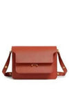 Trunk Saffiano Leather Shoulder Bag Orange - MARNI - BALAAN 2