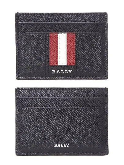 Tar Embossed Leather Card Wallet Black - BALLY - BALAAN 2