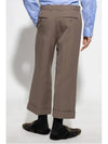 Textured Gabardine Cropped Straight Pants Brown - GUCCI - BALAAN 5