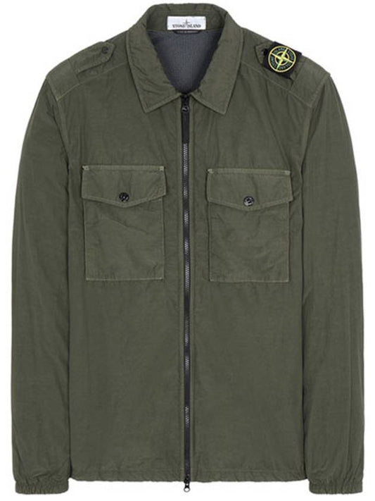 Naslan Light Overshirt Zip-up Jacket Khaki - STONE ISLAND - BALAAN 2