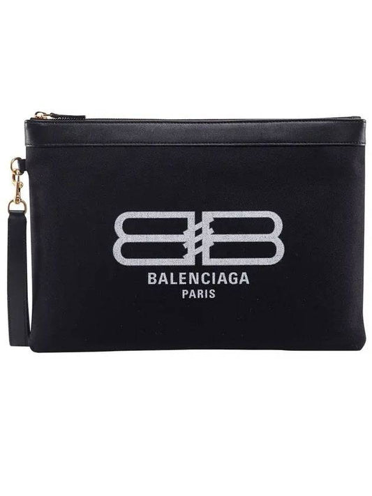 Jumbo Flat Clutch Bag Black - BALENCIAGA - BALAAN.