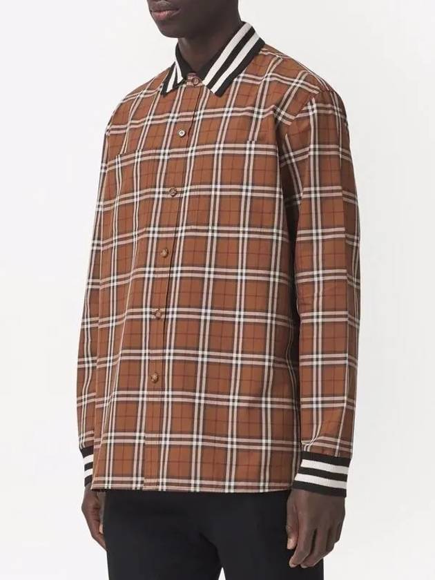 Collar Check Long Sleeve Shirt Brown - BURBERRY - BALAAN 4