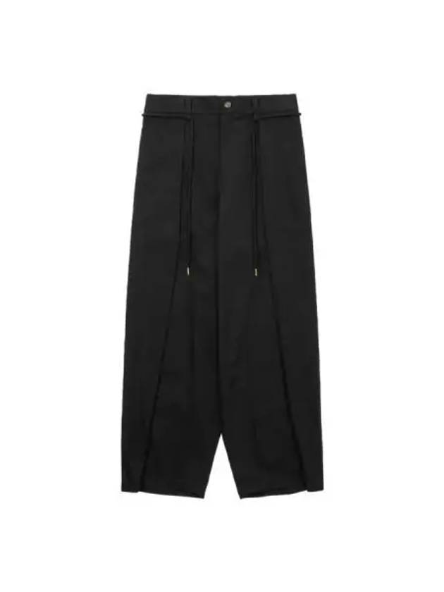 One tuck oversized cotton pants black - AJOBYAJO - BALAAN 1