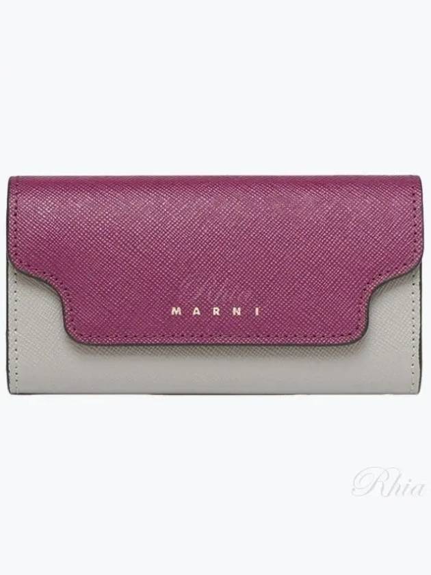 Saffiano Leather Key Holder Purple - MARNI - BALAAN 2