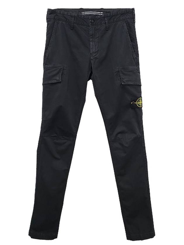 Old Treatment Organic Cotton Straight Pants Black - STONE ISLAND - BALAAN 3