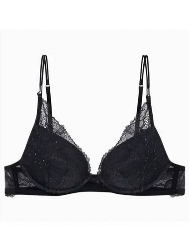 UNDERWEAR Women s CK Black Sequin Floral AF Push up Bra QF7914ADUB1 - CALVIN KLEIN - BALAAN 1