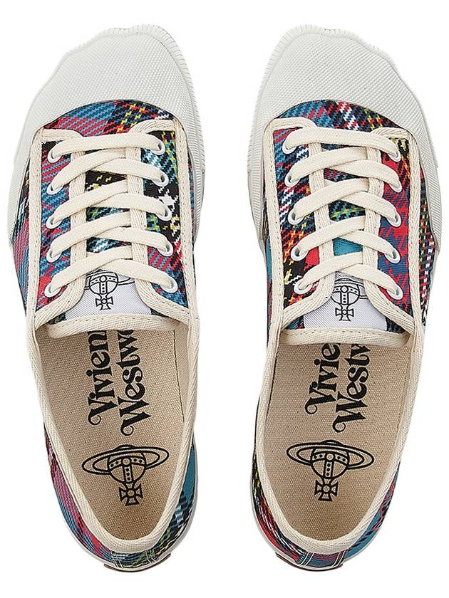 Tartan Logo Print Low Top Sneakers - VIVIENNE WESTWOOD - BALAAN 7