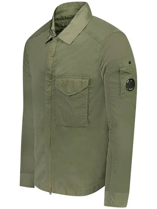 Men's Chrome R Over Shirt Zip Up Jacket Green - CP COMPANY - BALAAN 4