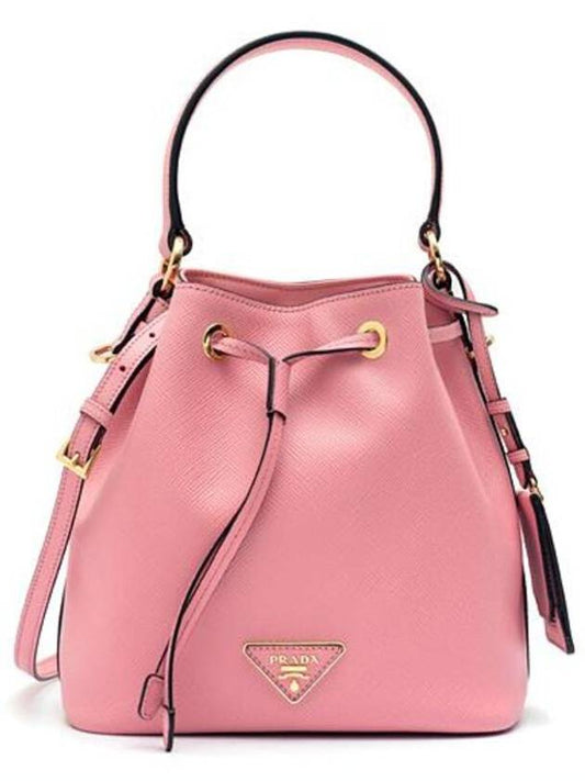 Saffiano Leather Bucket Bag Petal Pink - PRADA - BALAAN 2